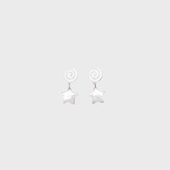 Notte Swirly Star Glow Earring - White | Kith White