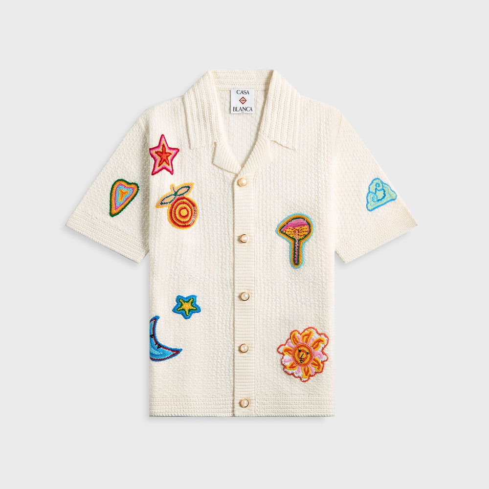Casablanca Crochet Shirt With Patches - White | Kith White