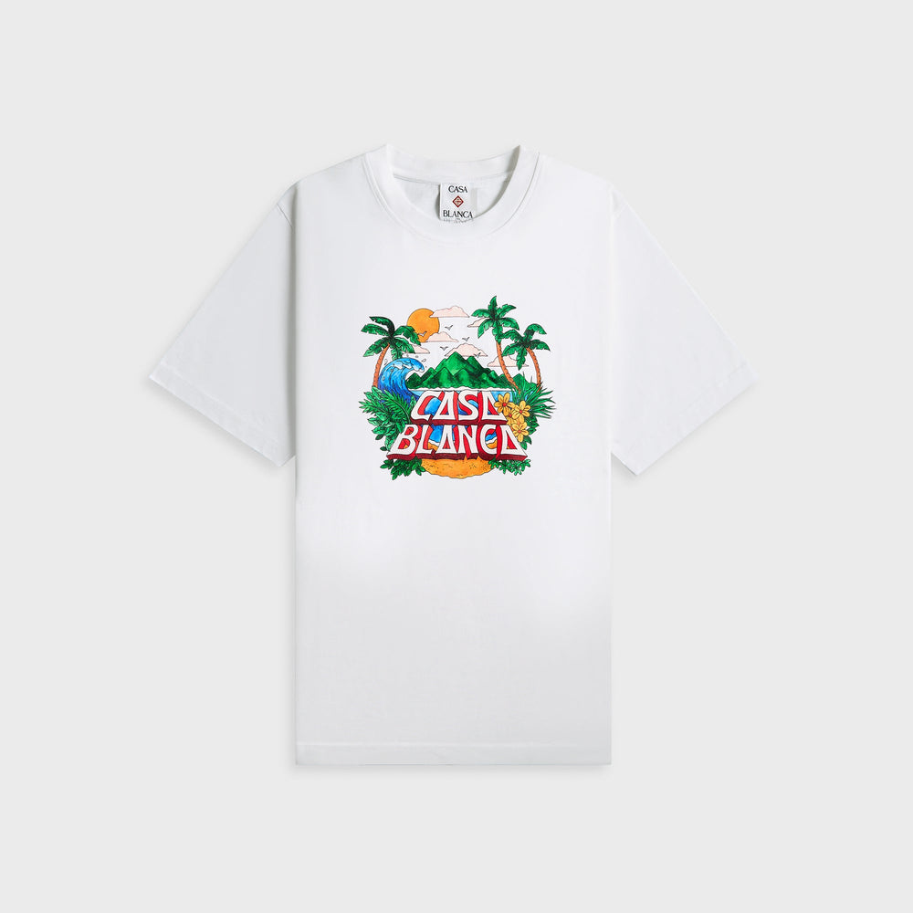 Casablanca Casa Beach Wave Printed Oversized Tee - White | Kith White