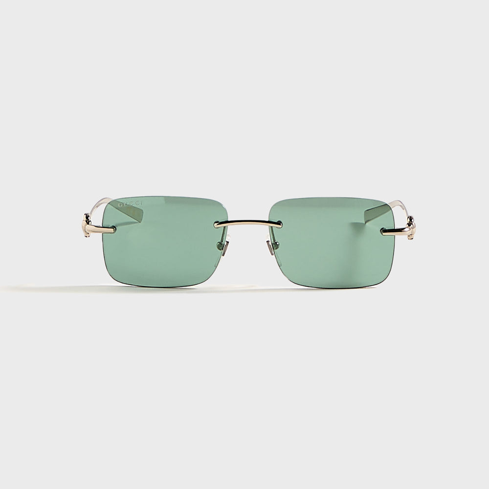 Gucci Rectangular Frames - Silver / Green | Kith Silver / Green