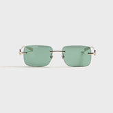 Gucci Rectangular Frames - Silver / Green | Kith Silver / Green