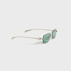 Gucci Rectangular Frames - Silver / Green | Kith Silver / Green