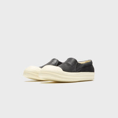 Rick Owens Boat Sneaks Scarpe - Denim Black / Milk / Milk | Kith Denim Black / Milk / Milk
