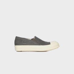 Rick Owens Boat Sneaks Scarpe In Denim - Dark Dust / Milk / Milk | Kith Dark Dust / Milk / Milk