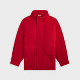 Auralee Wool Max Canvas High Neck Zip Blouson - Red | Kith Red