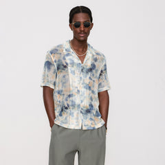 Kith Cotton Mesh Thompson Camp Collar Shirt - Cyanotype | Kith Cyanotype