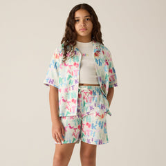Kith Kids Watercolor Camp Shirt - White | Kith White