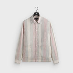 Kith Seersucker Long Sleeve Boxy Collared Overshirt - White | Kith White