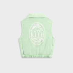 Kith Kids Seersucker Cropped Button Front Tank - Honeydew | Kith Honeydew