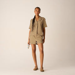 Kith Women Ida II Bubble Check Boxer Short - Protea | Kith Protea