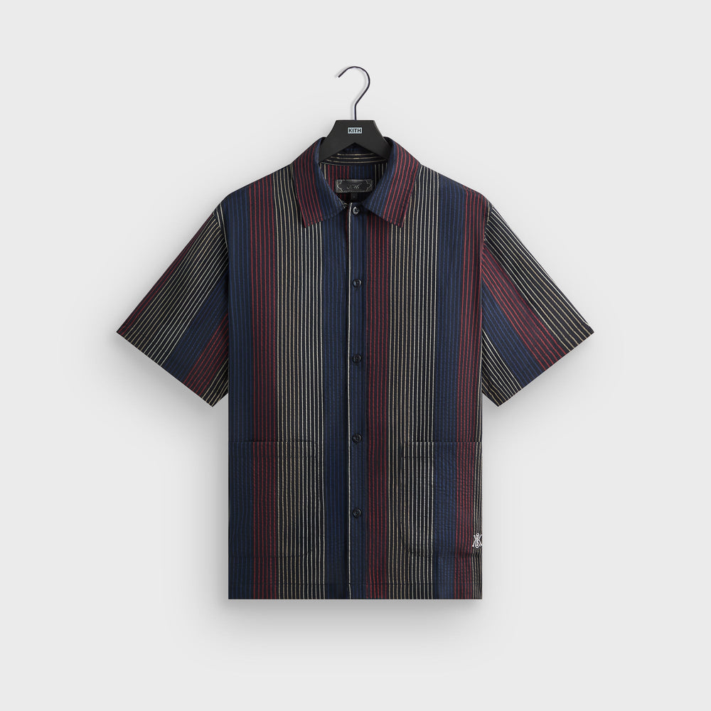 Kith Seersucker Boxy Collared Overshirt - Nocturnal | Kith Nocturnal