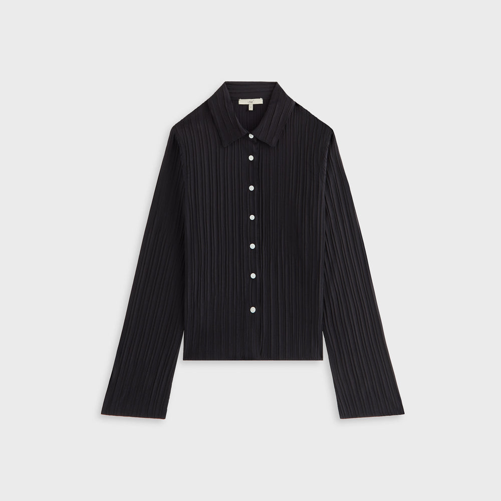 Kith Women Elvira Plisse Button Down Shirt - Ink | Kith Ink