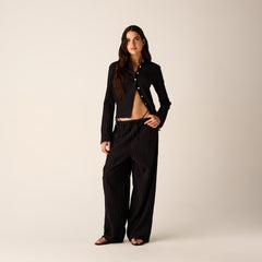 Kith Women Elvira Plisse Button Down Shirt - Ink | Kith Ink