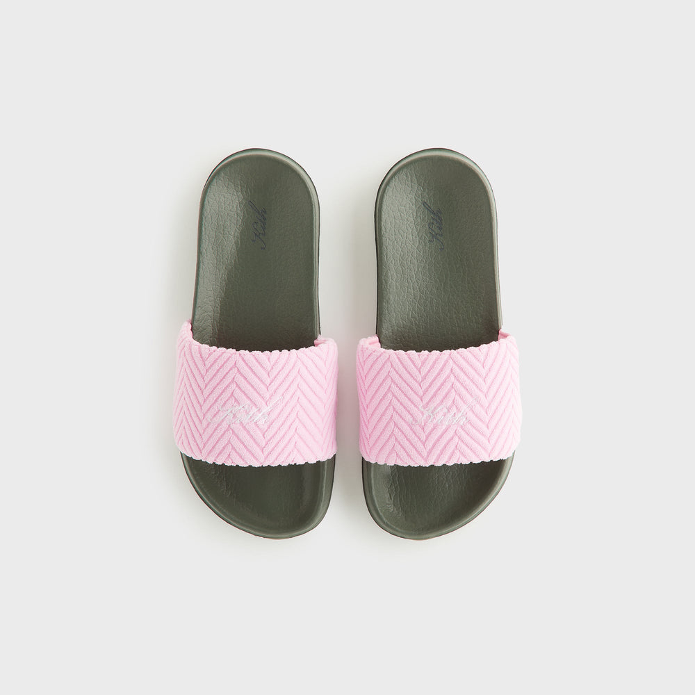 Kith Women Herringbone Terry Slides - Bubble | Kith Bubble
