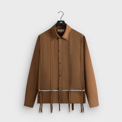 &Kin Ribbon Long Sleeve Boxy Collared Overshirt - Modsy | Kith Modsy