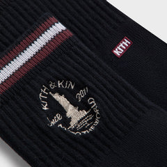 Kith & Kin Logo Mid Crew Sock - Nocturnal | Kith Nocturnal
