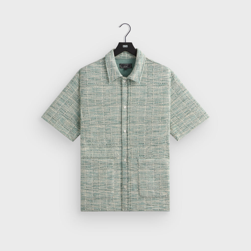Kith Tweed Short Sleeve Boxy Collared Overshirt - Mykonos | Kith Mykonos