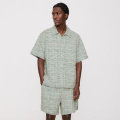 Kith Tweed Short Sleeve Boxy Collared Overshirt - Mykonos | Kith Mykonos