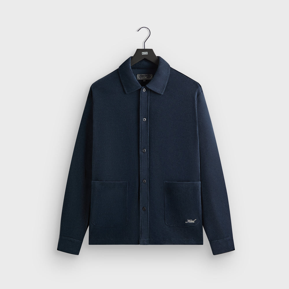 Kith Terry Boxy Collared Overshirt - Nocturnal | Kith Nocturnal