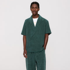 Kith Cupro Linen Short Sleeve Thompson Crossover Shirt - Stadium | Kith Stadium