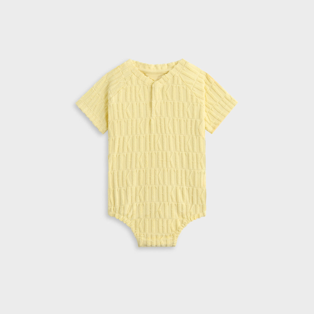 Kith Baby Monogram Terry Henley Romper - Ray | Kith Ray