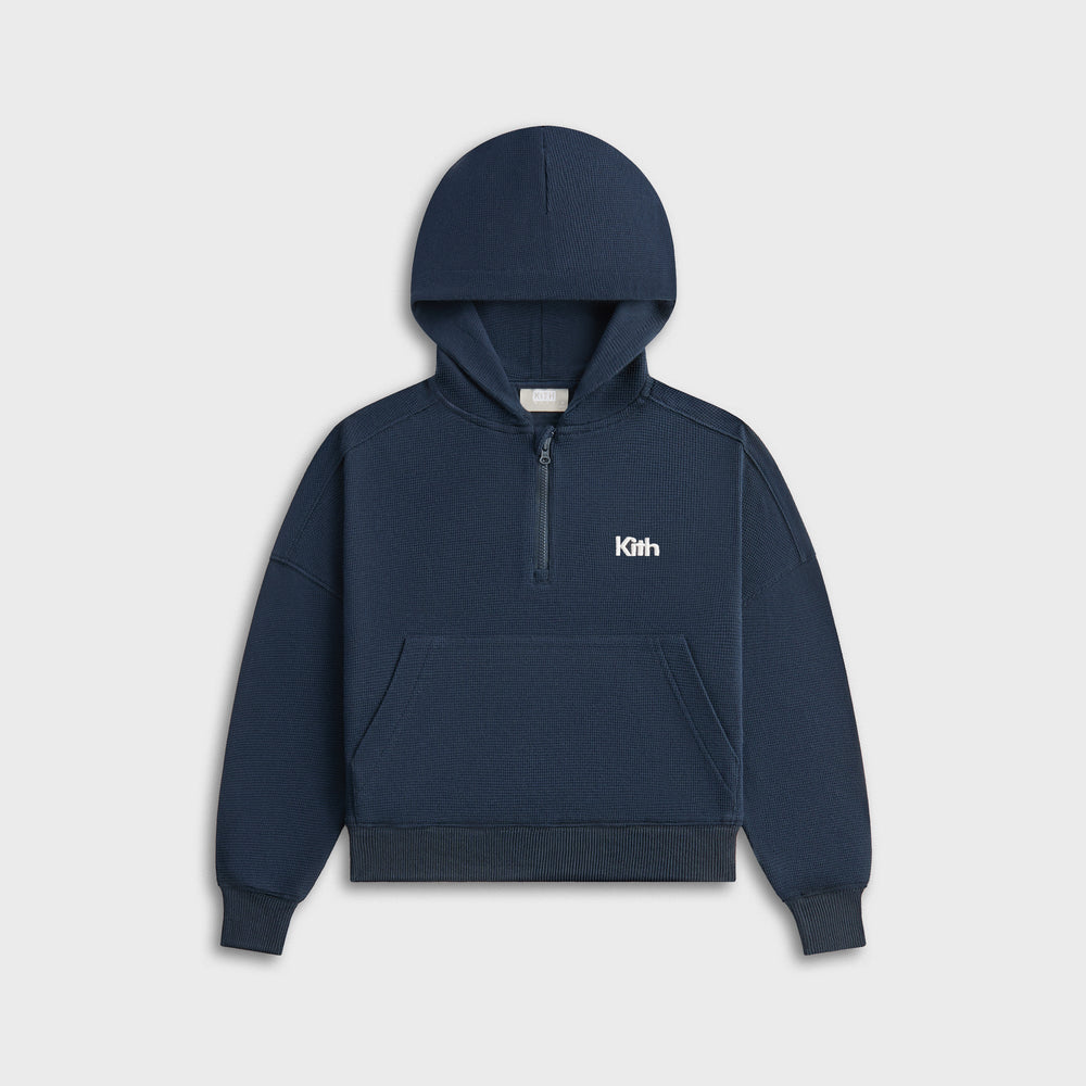 Kith Kids Waffle Nelson Quarter Zip Hoodie - Nocturnal | Kith Nocturnal