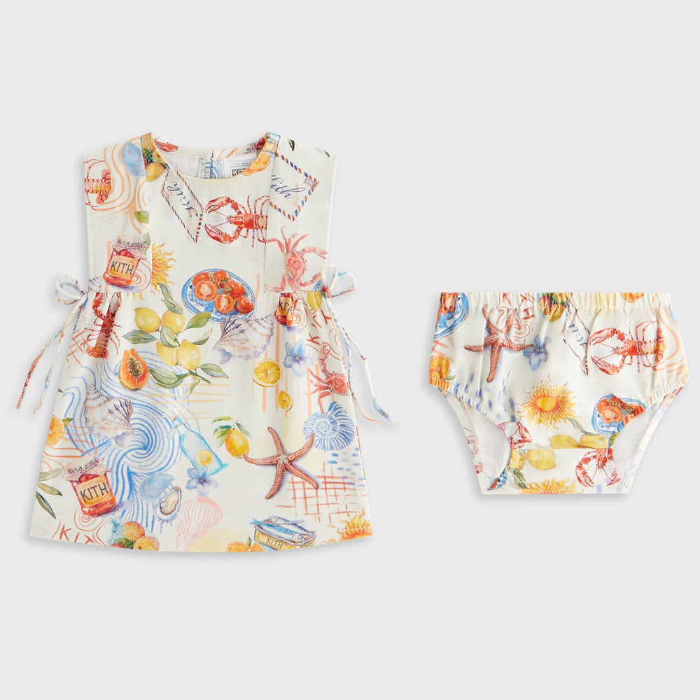 Kith Baby Summer Picnic Dress Bloomer Set - Sandrift | Kith Sandrift