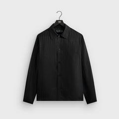 Kith Crest Logo Boxy Collared Overshirt - Black | Kith Black