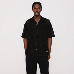 Kith Cotton Mesh Thompson Camp Collar Shirt - Black | Kith Black