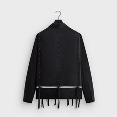&Kin Ribbon Long Sleeve Boxy Collared Overshirt - Black | Kith Black