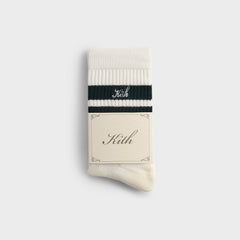 Kith 3-Pack Striped Mid Crew Socks - White | Kith White