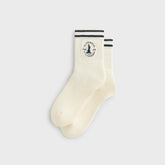 Kith & Kin Logo Mid Crew Sock - Sandrift | Kith Sandrift