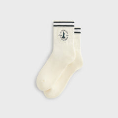 Kith & Kin Logo Mid Crew Sock - Sandrift | Kith Sandrift