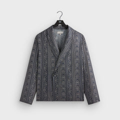 &Kin Batik Stripe Long Sleeve Thompson Crossover Shirt - Nocturnal | Kith Nocturnal