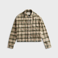 R13 Cropped Work Shirt - Cream Plaid | Kith Cream Plaid