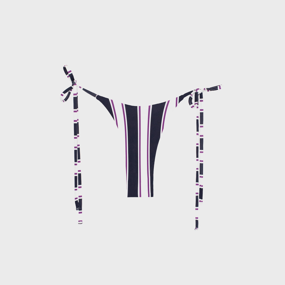 Mikoh Skye Classic High Leg Tie Side Bottom - Cabana Stripe | Kith Cabana Stripe