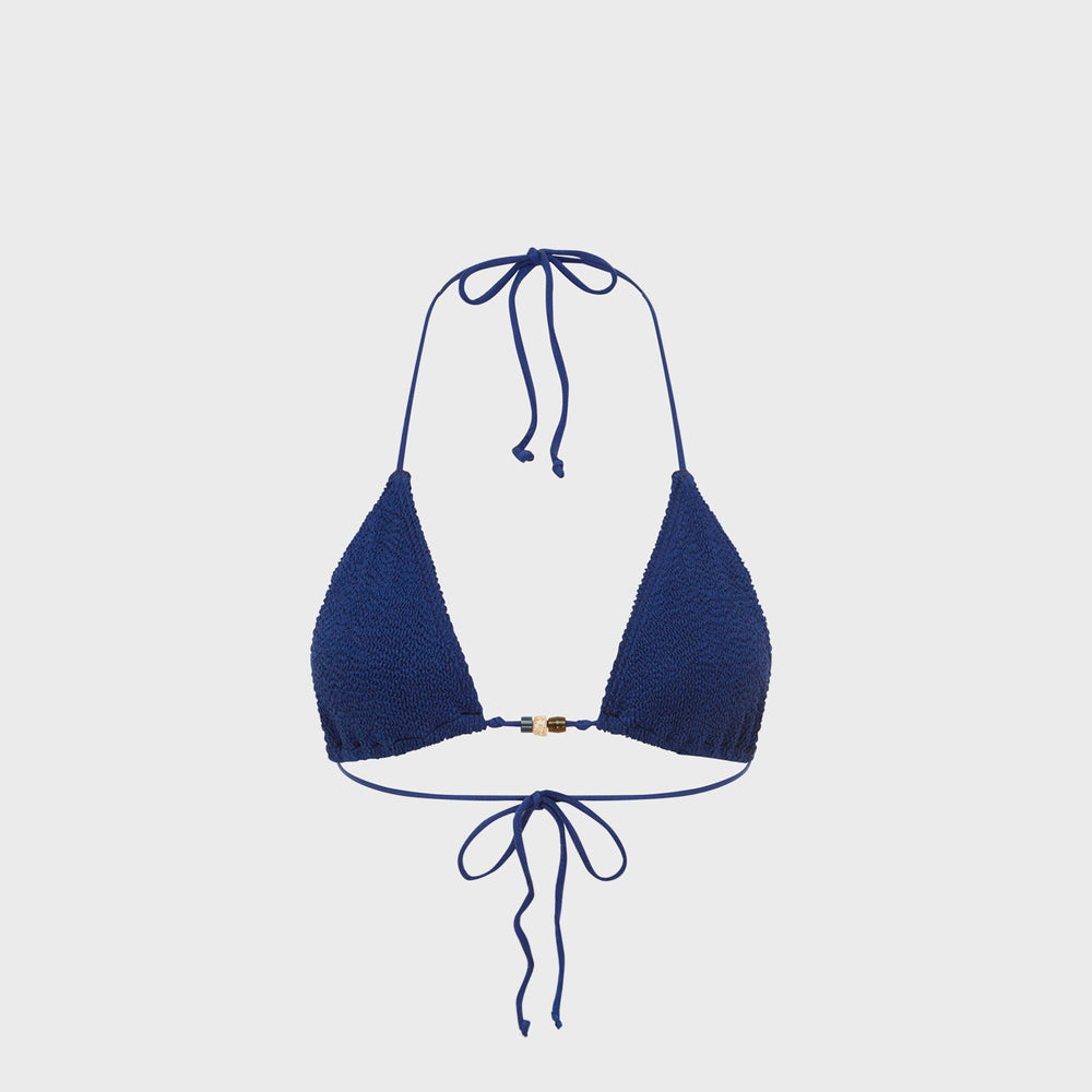 Bond Eye Beaded Ingrid Triangle Bikini Top - Midnight Shim | Kith Midnight Shim