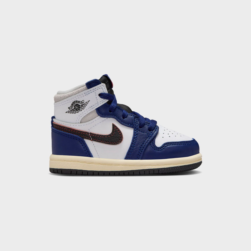 Jordan TD Air Jordan 1 Retro High OG - White / Black / Neutral Grey / | Kith White / Black / Neutral Grey / Deep Royal Blue / Muslin