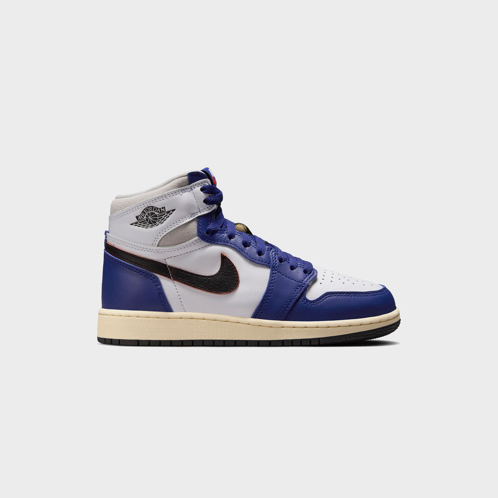Jordan GS Air Jordan 1 Retro High OG - White / Black / Neutral Grey / | Kith White / Black / Neutral Grey / Deep Royal Blue / Muslin