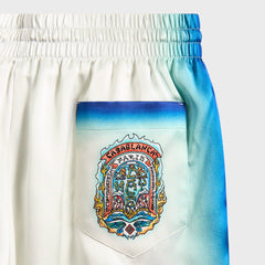 Casablanca Drawstring Shorts - Blue Fade / White | Kith Blue Fade / White