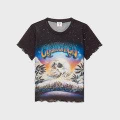 Casablanca Lettuce Hem Printed Mesh Tee - Black | Kith Black