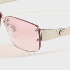 Vintage Frames Infamous Rimless Drill Mount 24KT - White Gold / Nickel | Kith White Gold / Nickel Pink Gradient