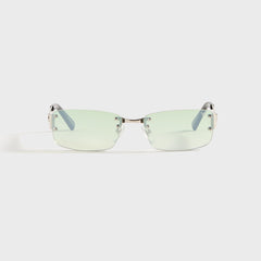 Vintage Frames Infamous Rimless Drill Mount 24KT - White Gold / Powder | Kith White Gold / Powder Green Gradient