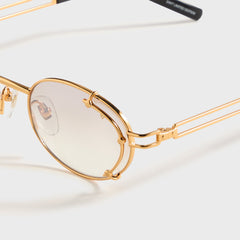 Vintage Frames Knowledge 24KT - Yellow Gold / Brown Smoke Gradient | Kith Yellow Gold / Brown Smoke Gradient