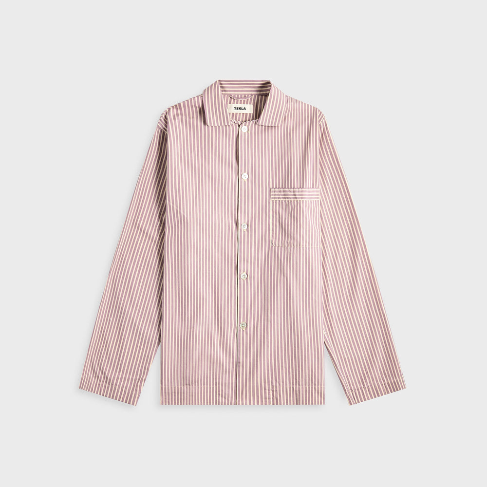 Tekla Poplin Long Sleeve Pyjama Shirt - Skipper Stripes | Kith Skipper Stripes