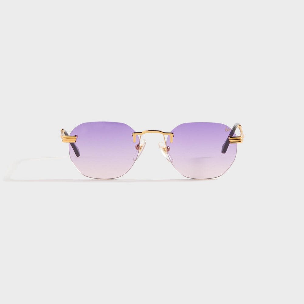 Vintage Frames Detroit Player Rimless Drill Mount 24KT - Gold / Purple | Kith Gold / Purple Gradient