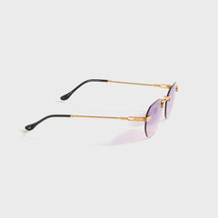Vintage Frames Detroit Player Rimless Drill Mount 24KT - Gold / Purple | Kith Gold / Purple Gradient
