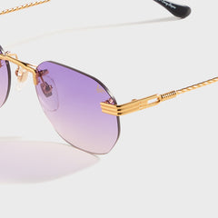 Vintage Frames Detroit Player Rimless Drill Mount 24KT - Gold / Purple | Kith Gold / Purple Gradient