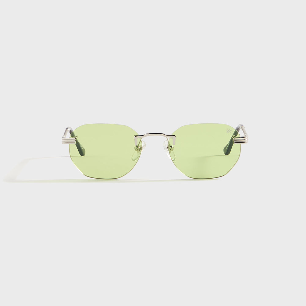 Vintage Frames Detroit Player Rimless Drill Mount 24KT - White Gold / | Kith White Gold / Lime Green