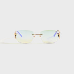 Vintage Frames Flamingo 24KT - Yellow Gold / Powder Green Flash Purple | Kith Yellow Gold / Powder Green Flash Purple